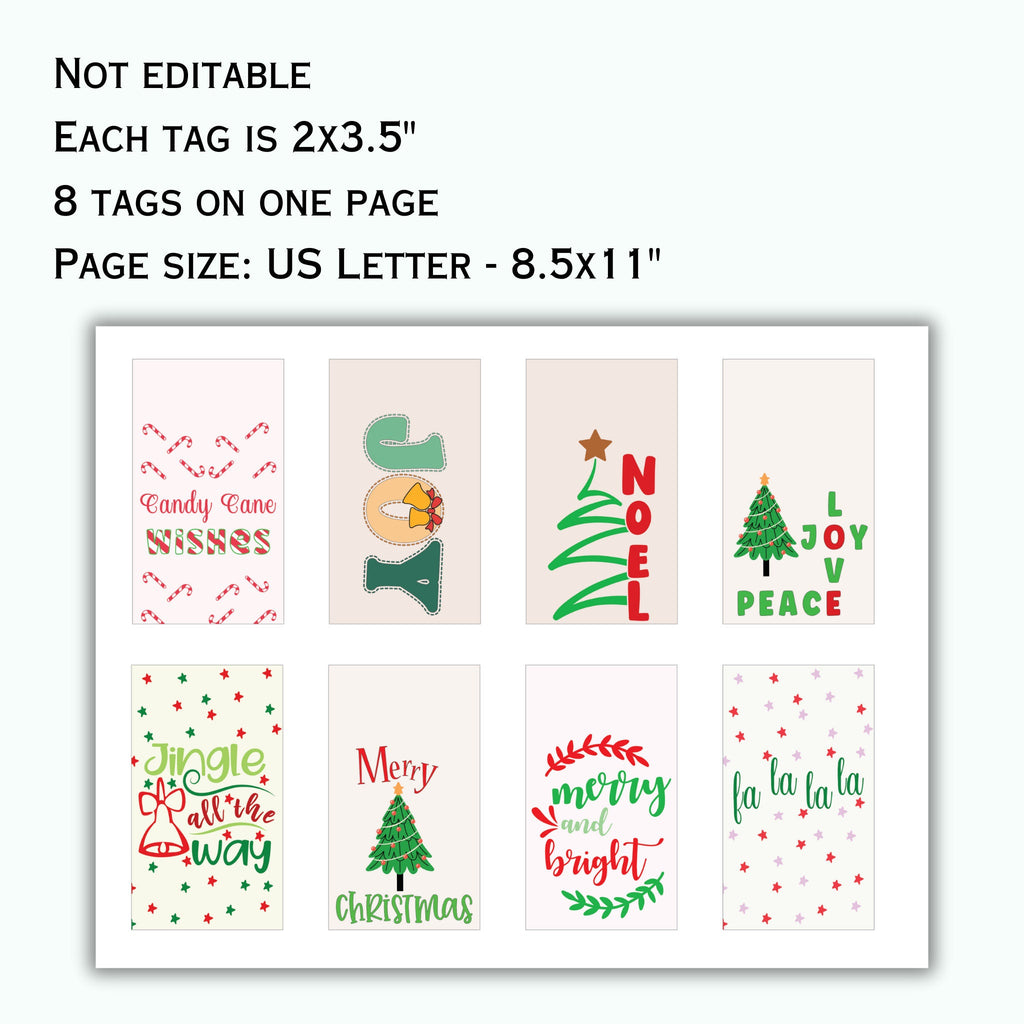 Christmas Gift Tags Printable - Set of 16