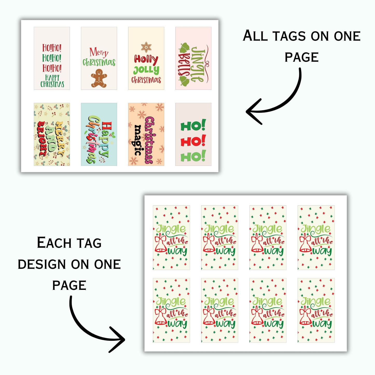 Christmas Gift Tags Printable - Set of 16