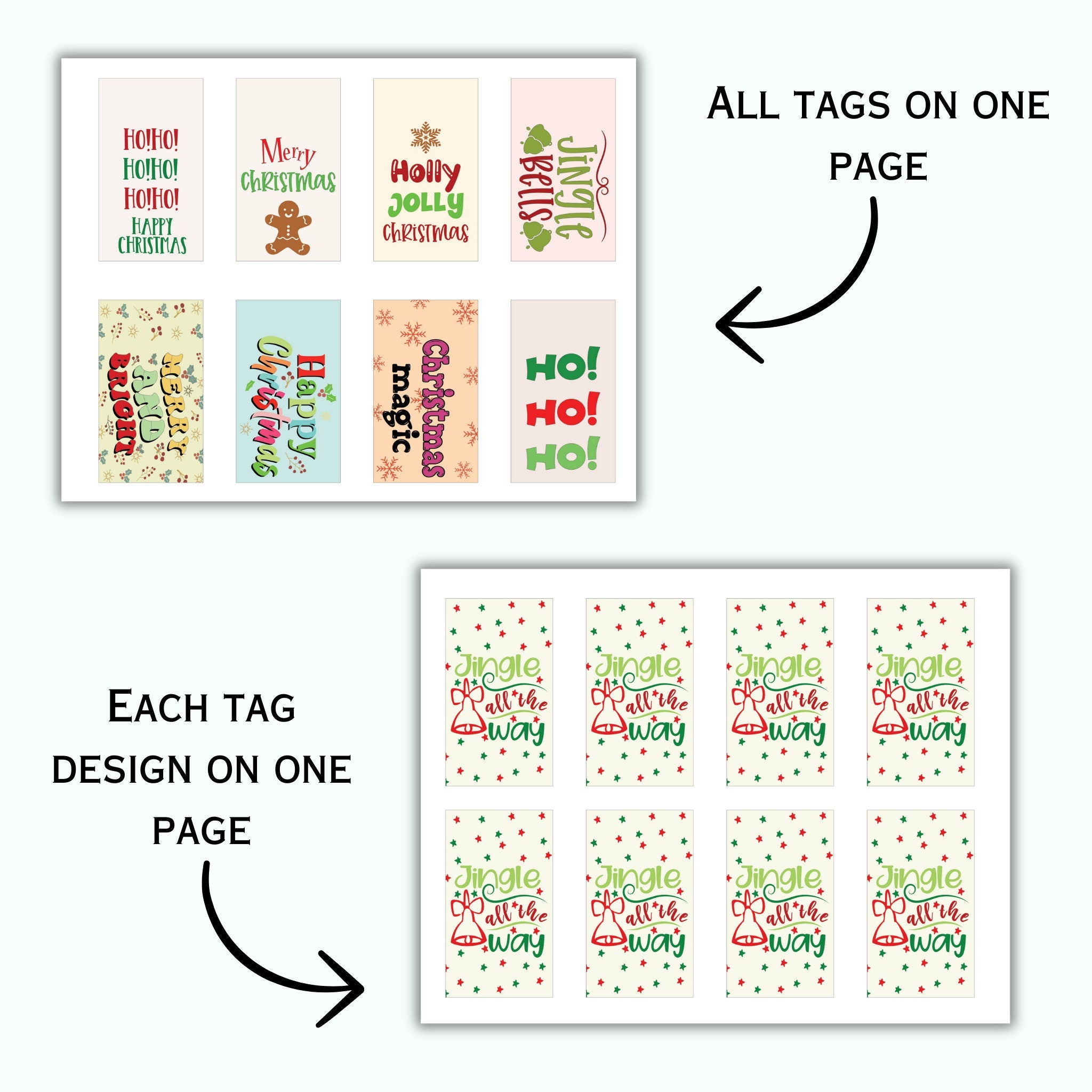 Christmas Gift Tags Printable - Set of 16