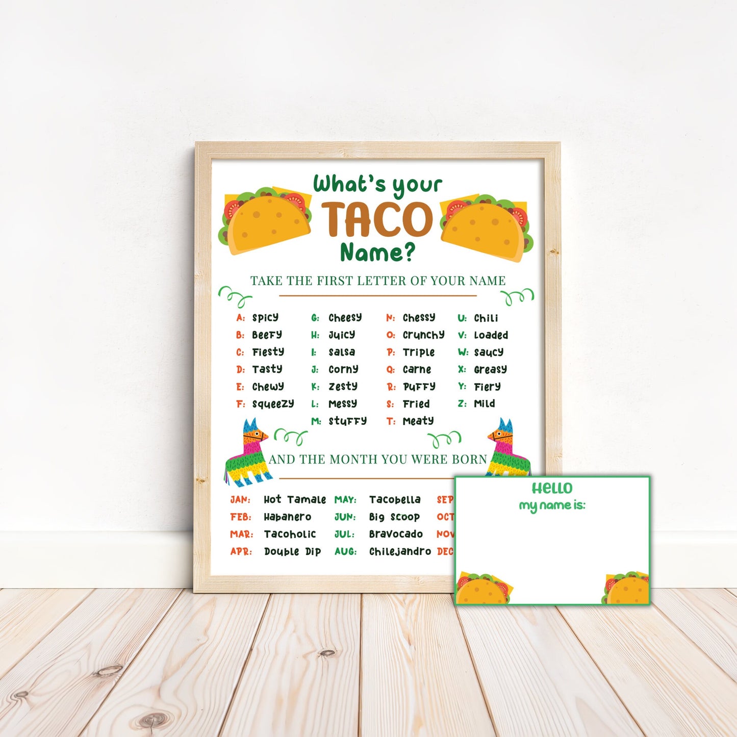 What's your Taco Name? Party Game