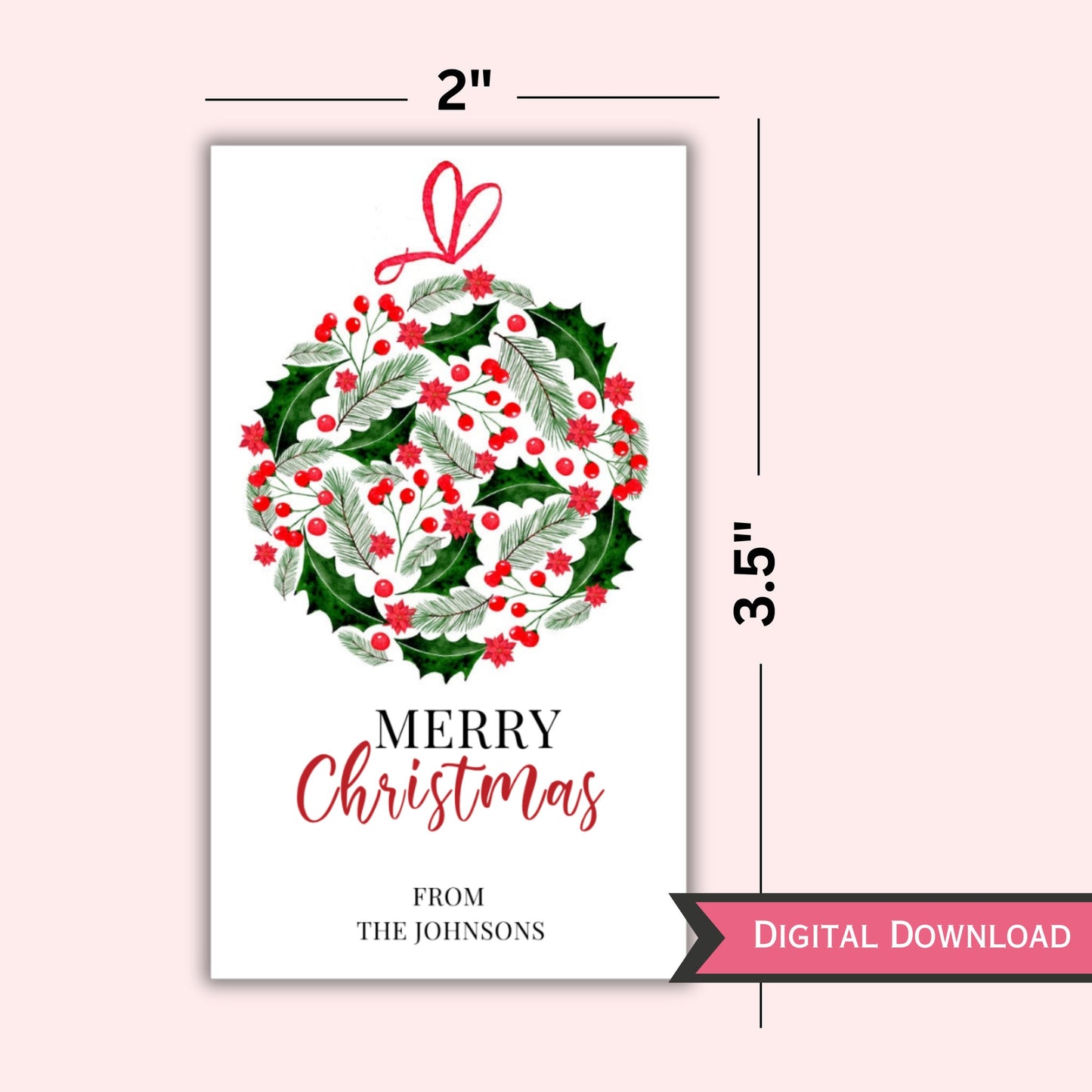 Editable Christmas Gift Tag - Printable Template