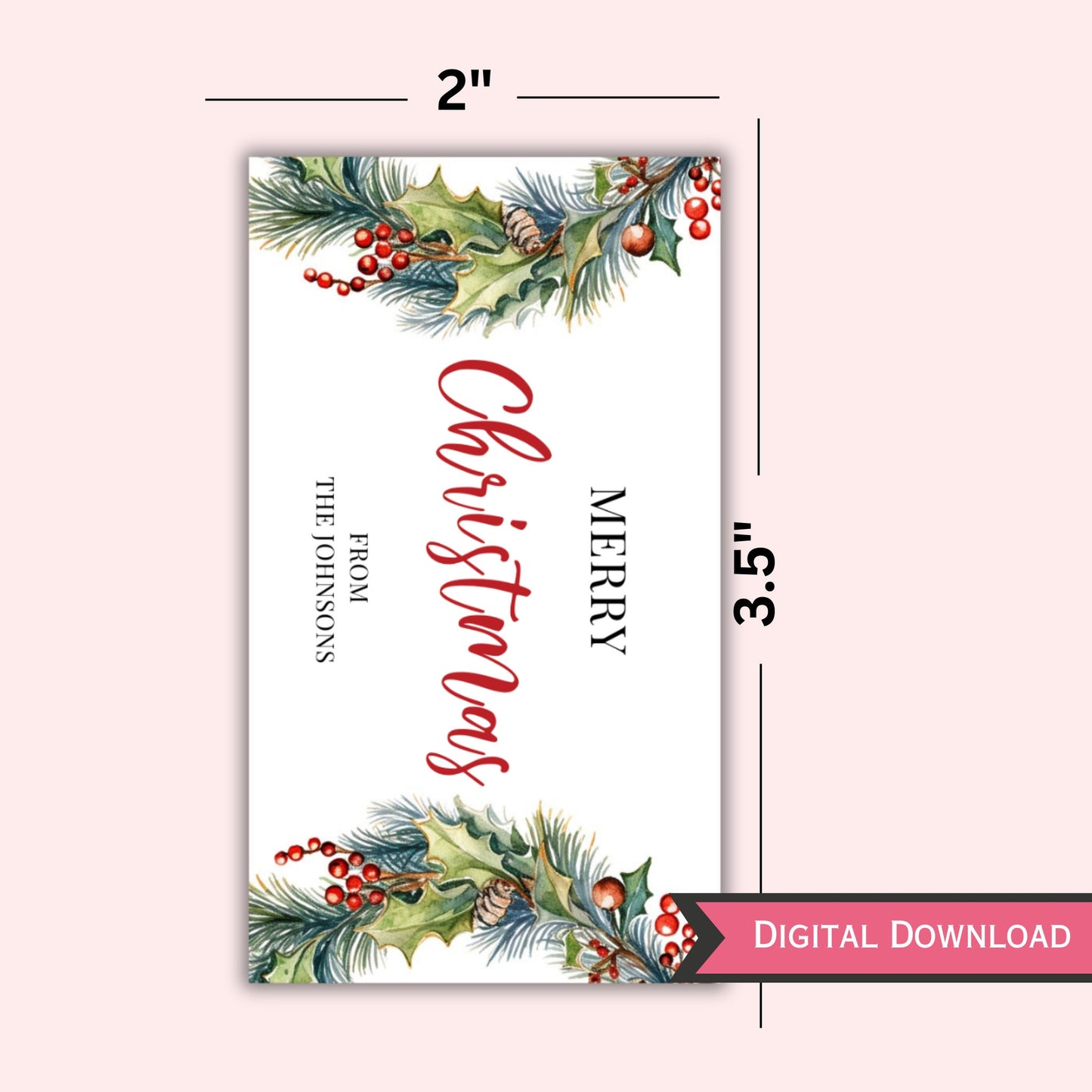 Editable Merry Christmas Gift Tag