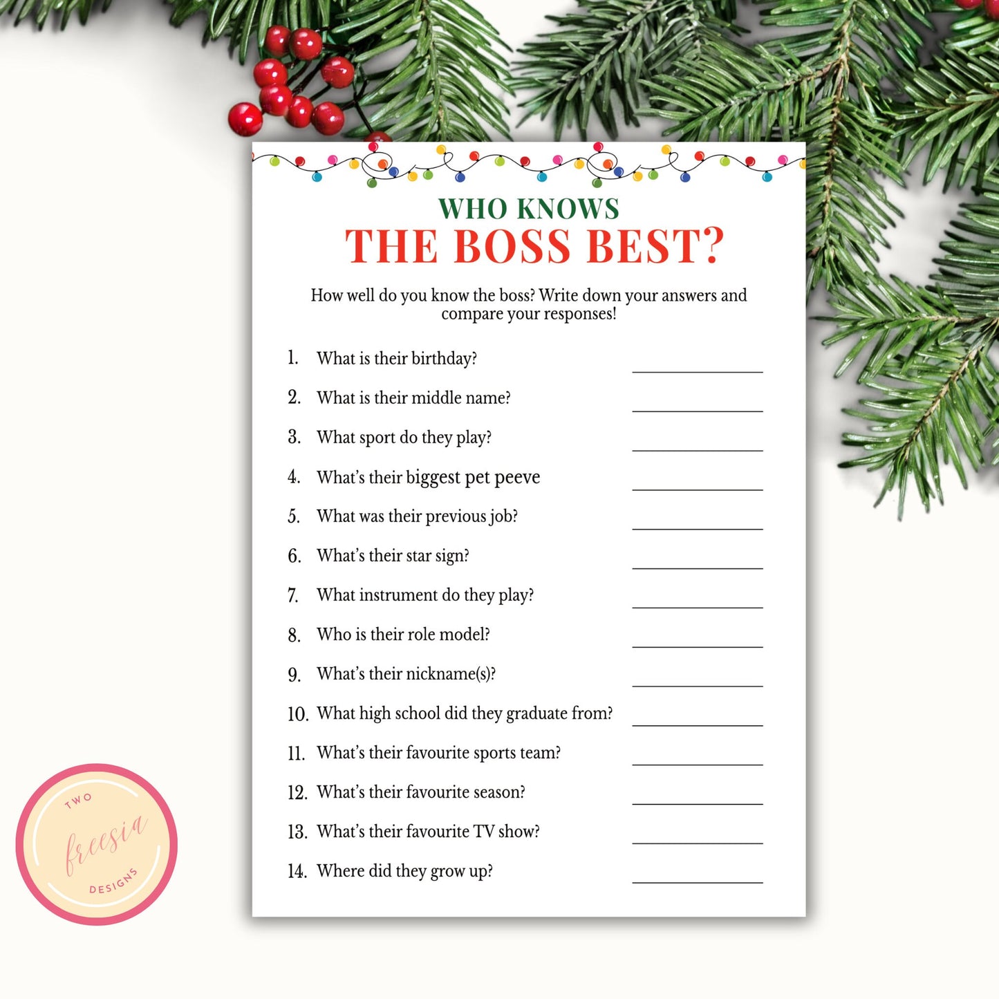 Who knows the Boss Best - Christmas Office Party Game