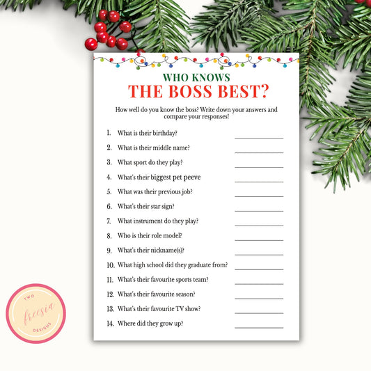 Who knows the Boss Best - Christmas Office Party Game