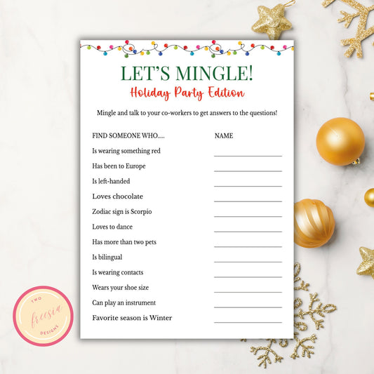 Christmas Let's Mingle Game