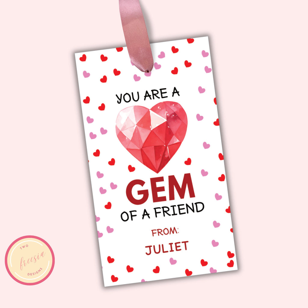 Editable Valentine Gift Tag Template - You are A Gem