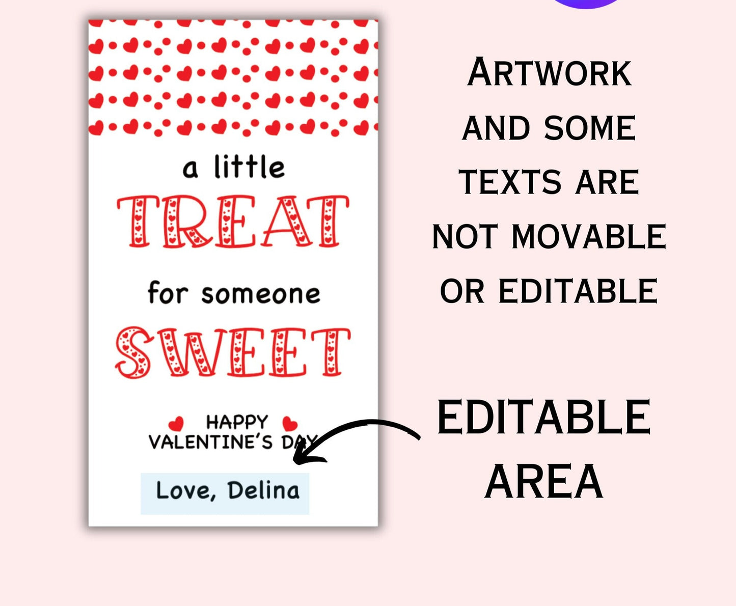 Editable Valentine Gift Tag Template