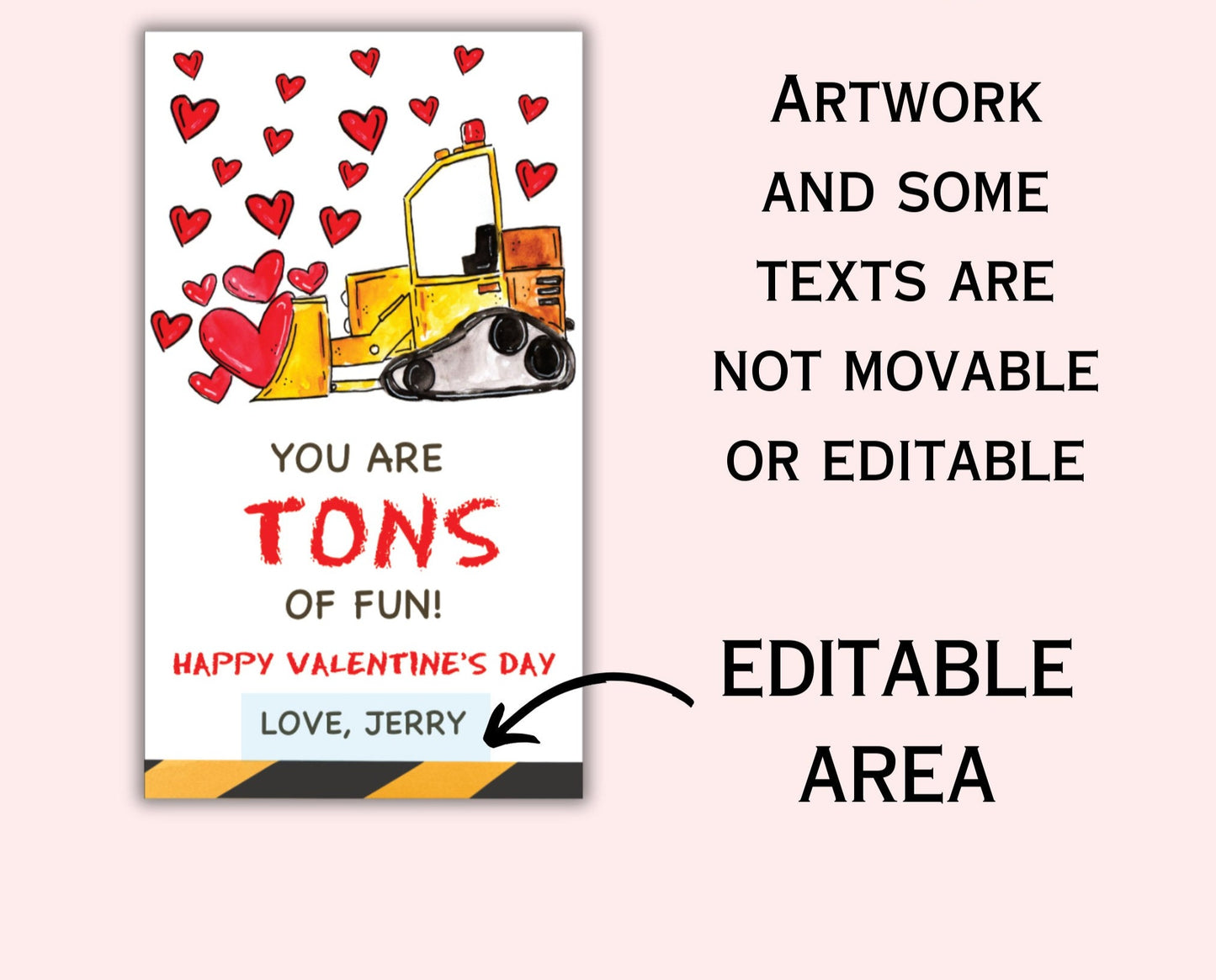 Valentine's Day Tags - 6 Construction Tags