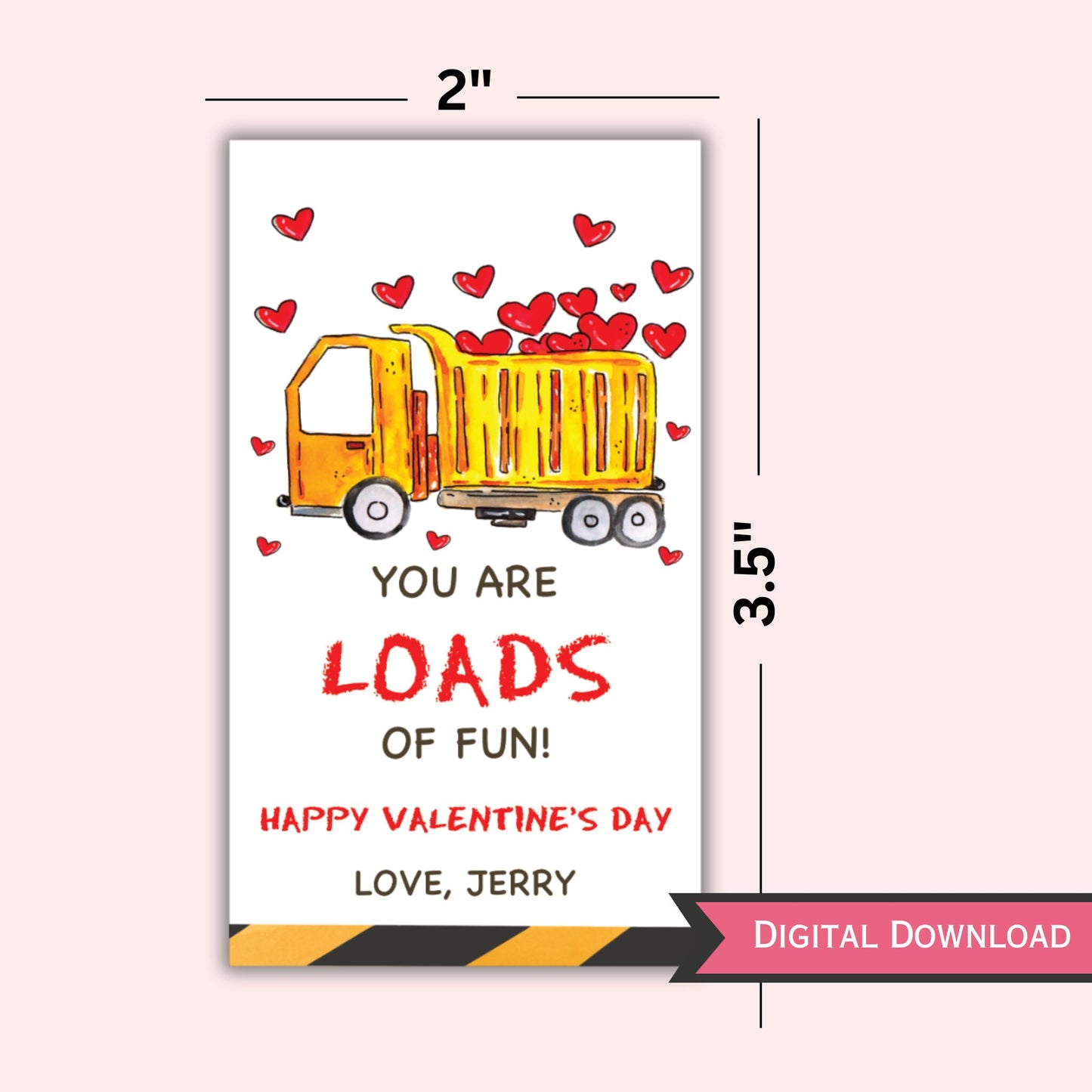 Valentine's Day Tags - 6 Construction Tags