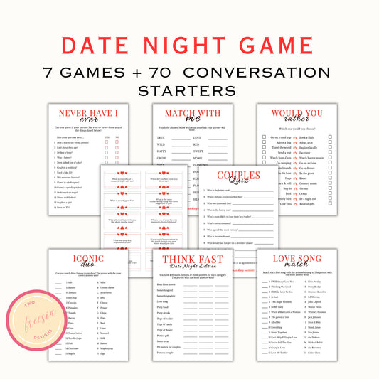 Printable Date Night Couples Games + Conversation Starters