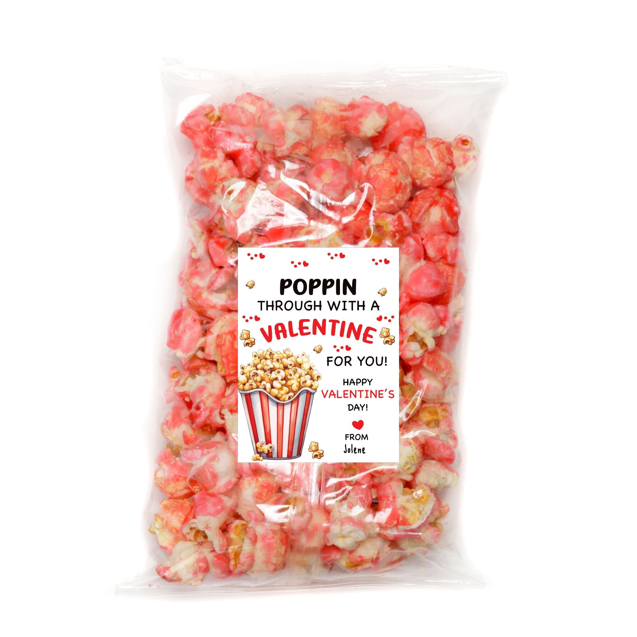 Printable Popcorn Valentine Gift Tag Template