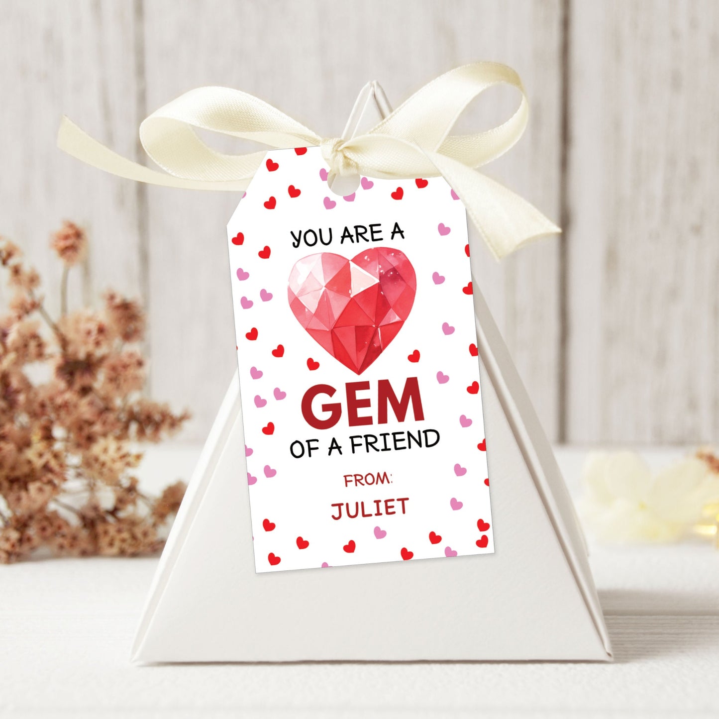 Editable Valentine Gift Tag Template - You are A Gem