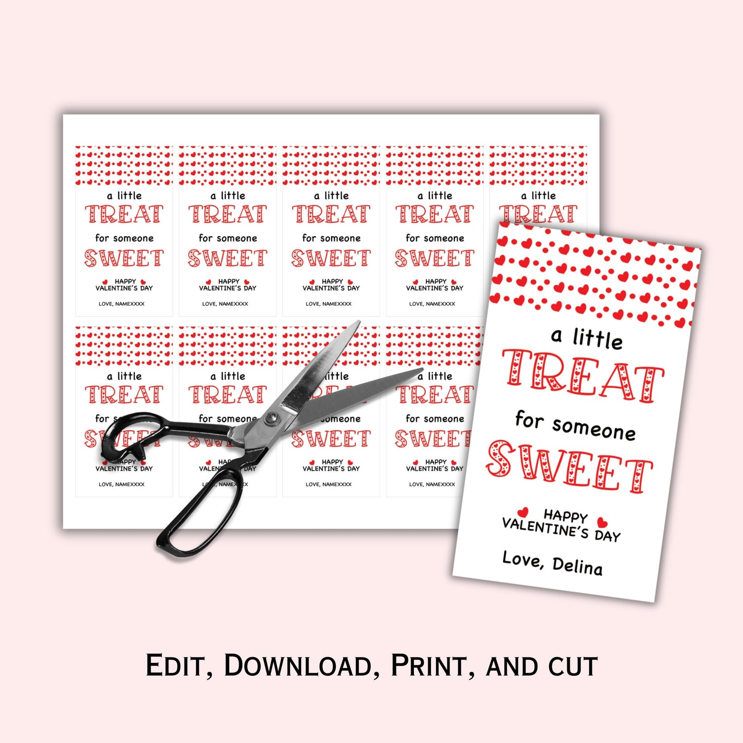 Editable Valentine Gift Tag Template