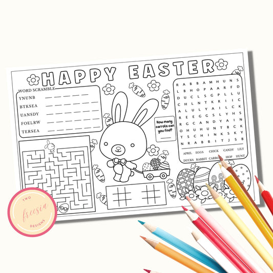 Easter Coloring and Activity Placemat